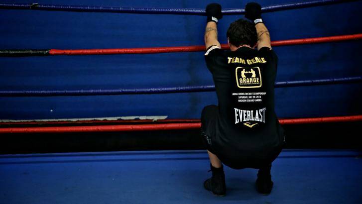 Just warming up: Daniel Geale readies himself for a sparring session. Photo: Brendan Esposito