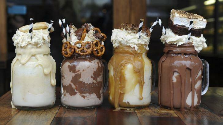 An Instagram insta-hit: "Freakshakes" from Canberra cafe Patissez have inspired copycats in Sydney, Melbourne and Britain. Photo: Graham Tidy