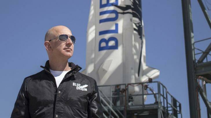 Bezos's fortune soared in 2015 and 2016 and he passed Warren Buffett as the world's third-richest person on Thursday. Photo: Blue Origin