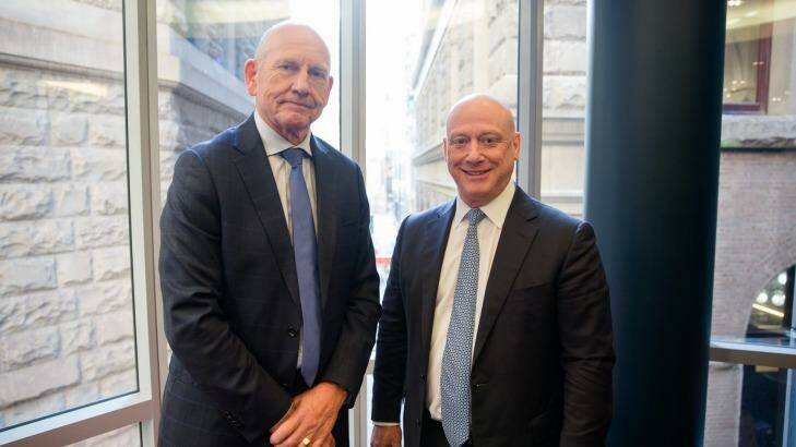 AGL chairman Jerry Maycock (left) with  CEO Andy Vesey. Photo: Edwina Pickles