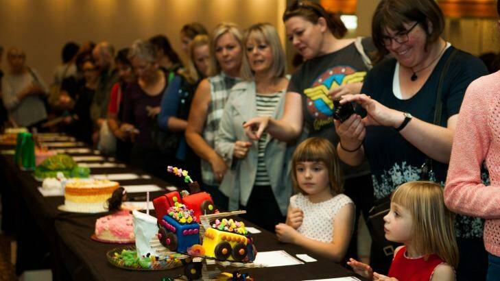 The PANDSI Cake-off at the Hyatt Hotel Canberra featuring
birthday cakes from the Australian Women's Weekly Birthday Cakes cookbook. Photo: Elesa Kurtz