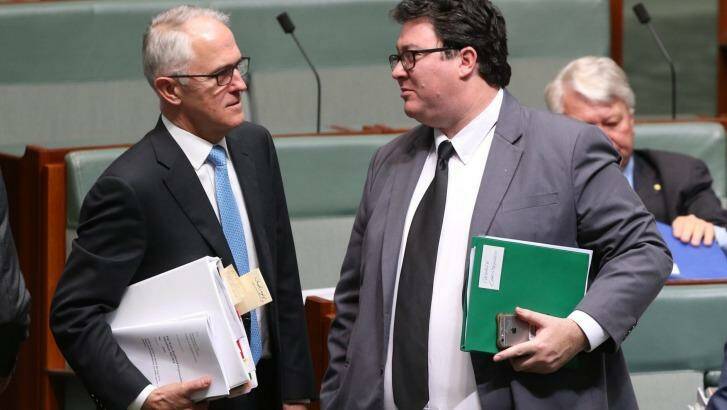 George Christensen with Prime Minister Malcolm Turnbull. Photo: Andrew Meares