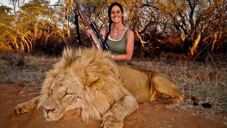 Melissa Bachman with the lion she killed in Africa. Photo: Twitter