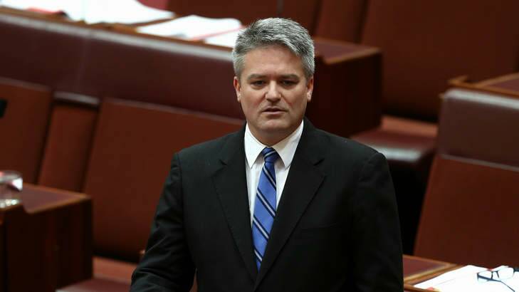 Finance Minister Senator Mathias Cormann is leading the Coalition's push to water down Labor's reforms to financial advice laws. Photo: Alex Ellinghausen