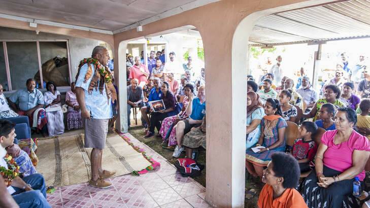 Meet and greet: Bainimarama courts both Indian and ethnic Fijians as he prepares for the September 17 national election. Photo: Shiri Ram