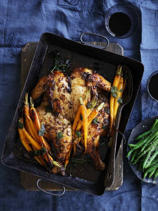 Neil Perry's thyme, oregano and citrus chicken <a href="http://www.goodfood.com.au/good-food/cook/recipe/thyme-oregano-and-citrus-chicken-20130613-2o5mc.html?aggregate=513278"><b>(recipe here).</b></a> Photo: William Meppem