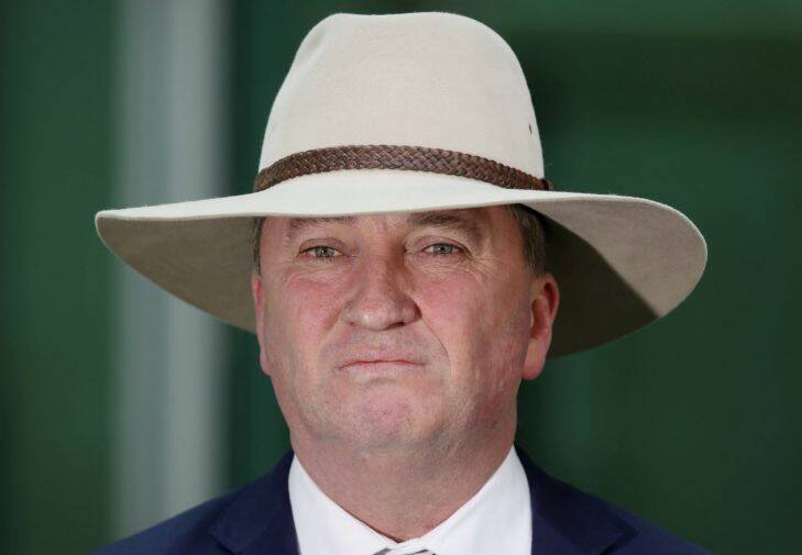 Deputy Prime Minister Barnaby Joyce at Parliament House in Canberra on Wednesday 13 September 2017. Fedpol. Photo: Andrew Meares 