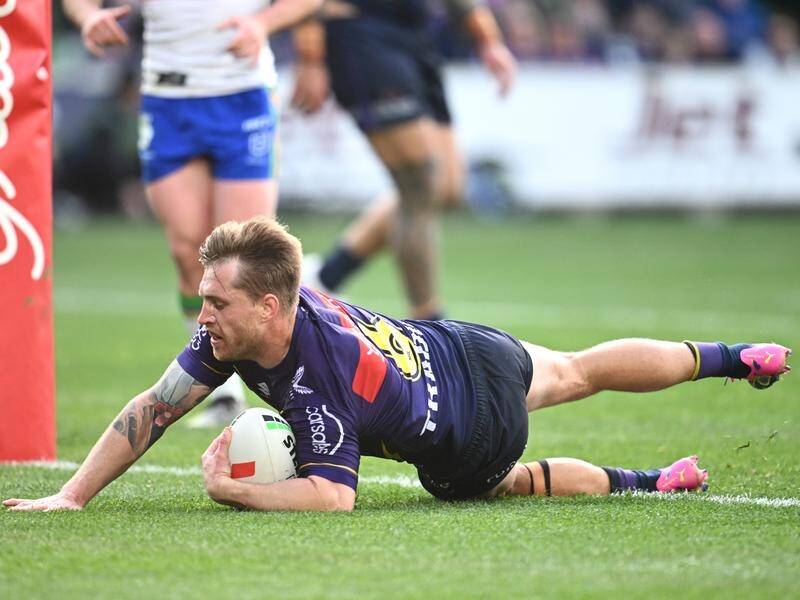 Melbourne's Cameron Munster is expected to play his first game of the NRL season next weekend. (Joel Carrett/AAP PHOTOS)