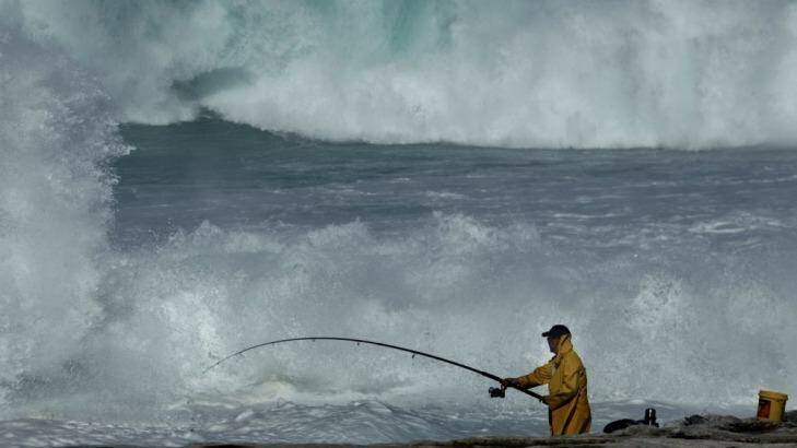 Rock fisherman near Botany Bay. Photo: Dean Sewell