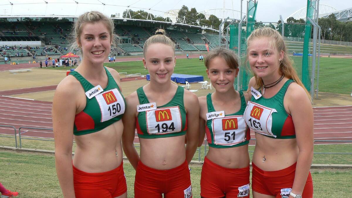 Senior girls relay team: Lauren Russell, Kiara Ison, Caitlyn Ferrier and Natalie Chapman. Picture: supplied
