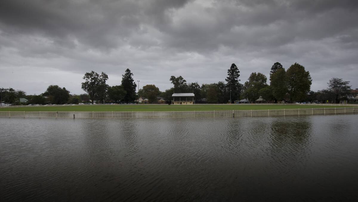 Wet wet wet: Richmond Oval last week after heavy rain. Photo: Geoff Jones.