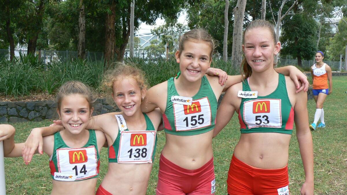Junior girls relay team: Cassidy Feltham, Kate Leach, Brooke Keller and Annalyse Garton. Picture: supplied.