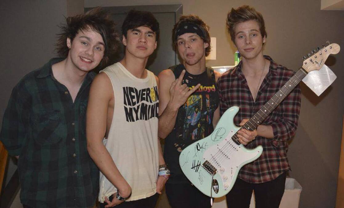 On the awareness ride: 5 Seconds of Summer has donated a signed guitar to the Stock Bar and Grill’s fundraiser this Friday night, July 18