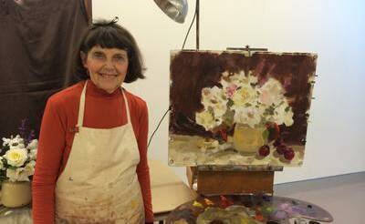Gifted: Judy Brownlie at her previous exhibition in the Hawkesbury earlier this year.