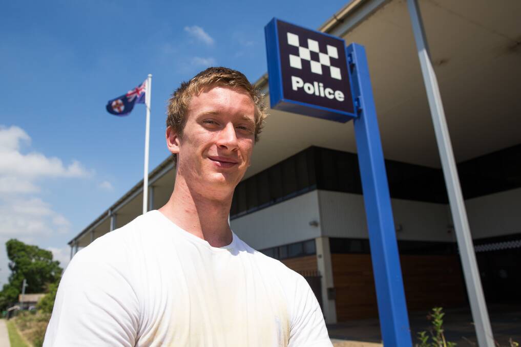 On the beat: Paul Feneley is about to start the UWS Bachelor of Policing course with the aim of joining either the state or federal services on graduation. Picture: Geoff Jones
