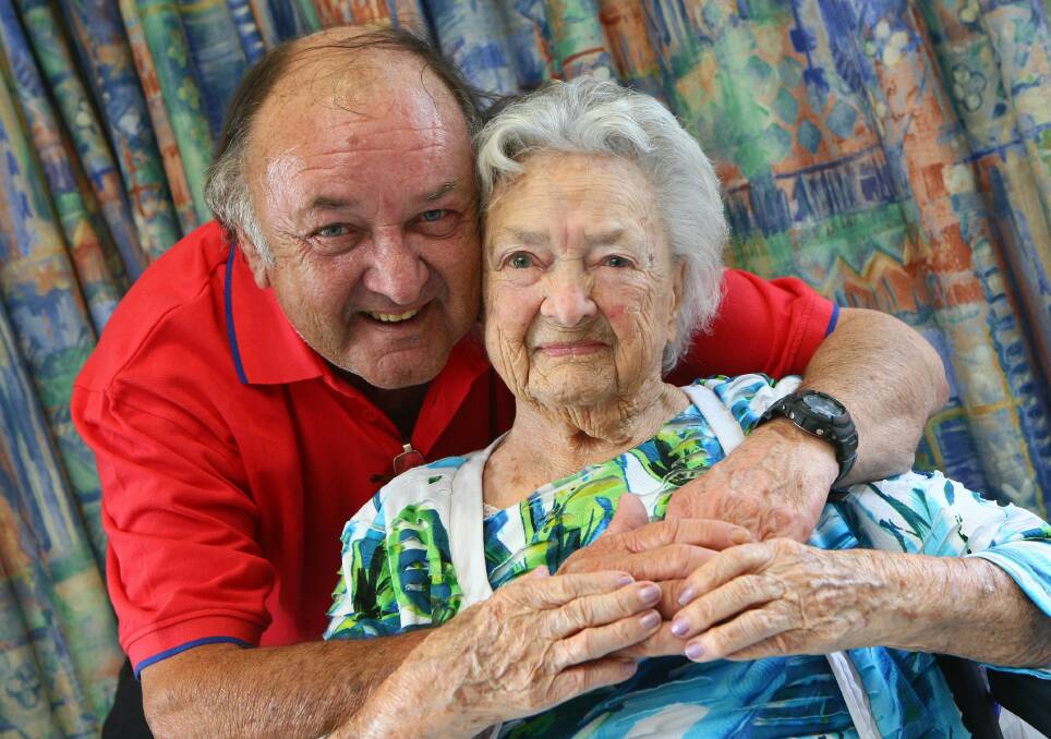 Herb Ivanins with his mother Vera Ivanins, who will celebrate her 103rd birthday on November 9. Picture: Gary Warrick