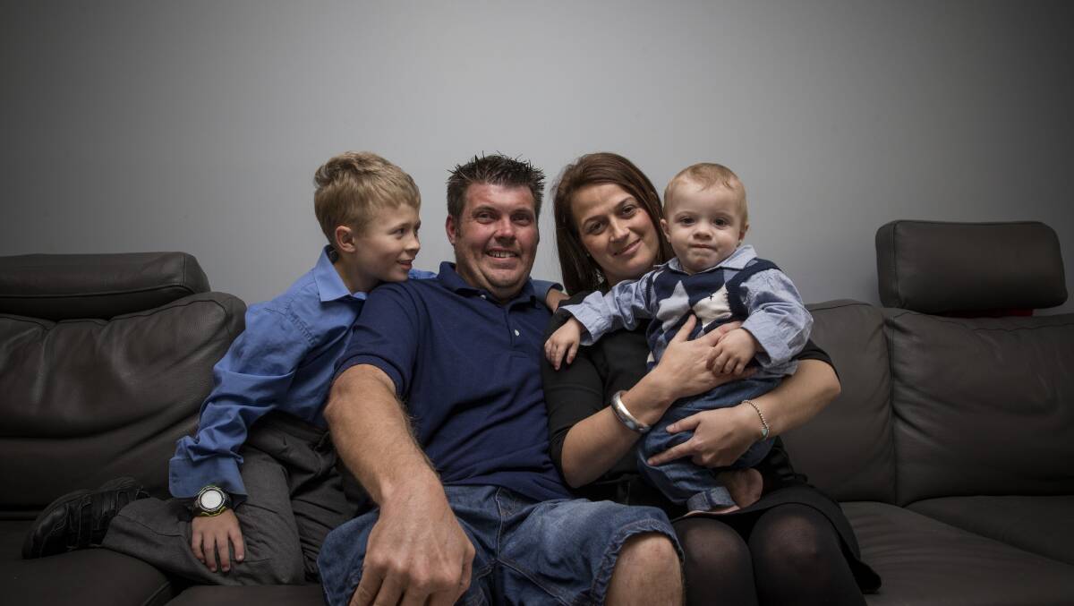 The Sheridan family deal with the heart-break of Matthew not being able to walk or talk due to a terminal illness. Picture: Geoff Jones