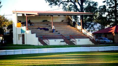 
Issues are arising over the homeless people moving into the grandstand. 
Photo by Kylie Pitt 