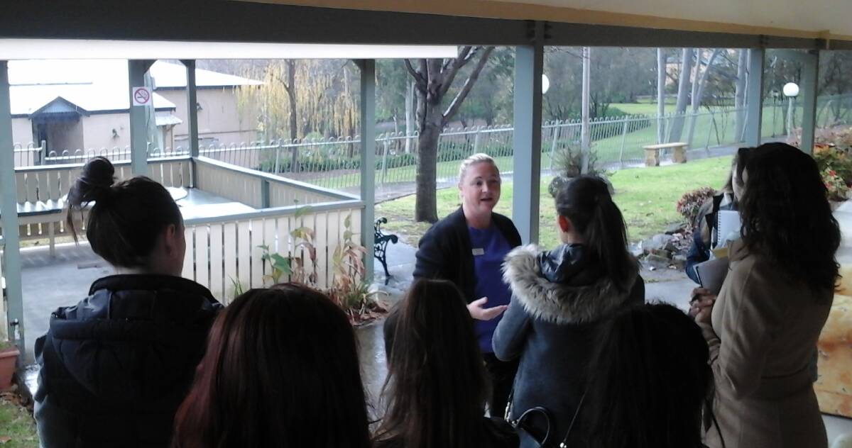 Fitzgerald Aged Care manager Rachel Wilkes briefs Sydney Design School students on plans for a makeover.