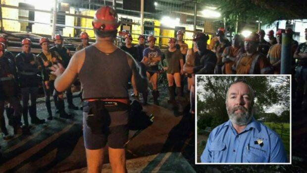 Appin miners at the now-controversial undie protest in early March. Inset: Dave McLachlan. Photo: Illawarra Mercury