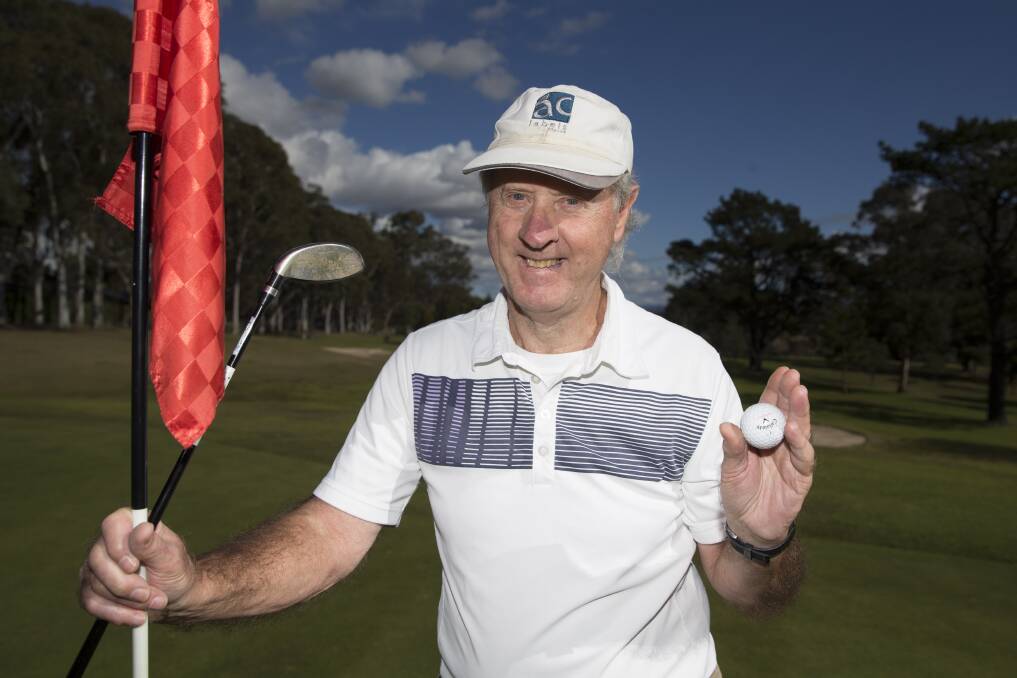 Ray Oakley at Windsor Golf Club, where he had a hole-in-one on the 13th hole. Picture: Geoff Jones
