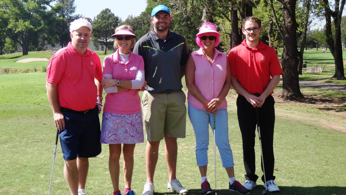 Gavin Baker, Jeanette Starr, club professional Ben Breckenridge, Wendy Rasmussen and Gus McNeilage at the Richmond Golf Club breast cancer charity day on Monday, September 21.