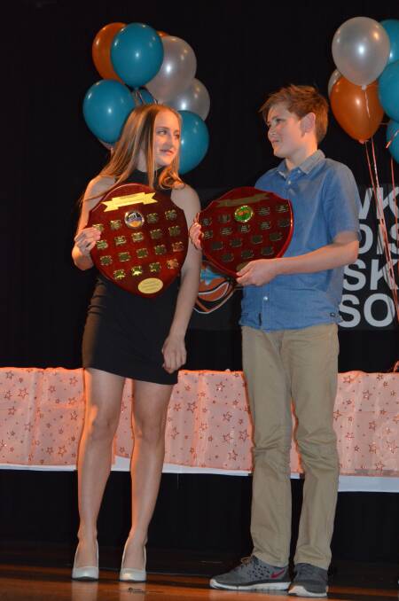 Lily Newbould and Patrick O’Toole received awards at the Hawkesbury Basketball Association Awards night on Friday, September 18. Picture: Supplied