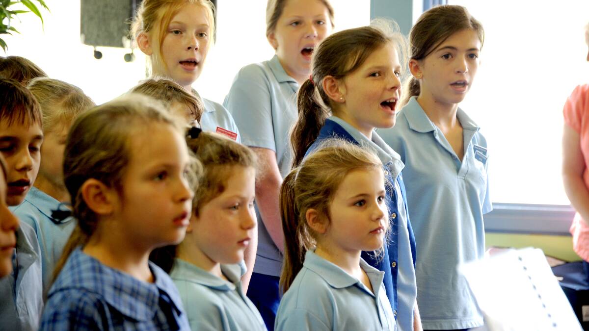 Wisemans Ferry Public School choir performs for the Sunshine Group in 2012.
