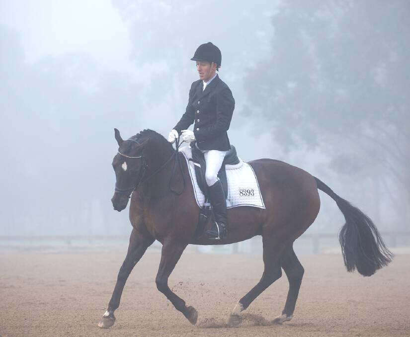 Justin Worthy atop of Dinki Di Party Girl during a dressage event. Picture: Supplied