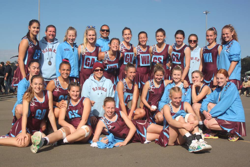 Hawkesbury City Netball Association's 14s and 15s girls who competed in the championship division at the State Age Championships. Picture: Supplied
