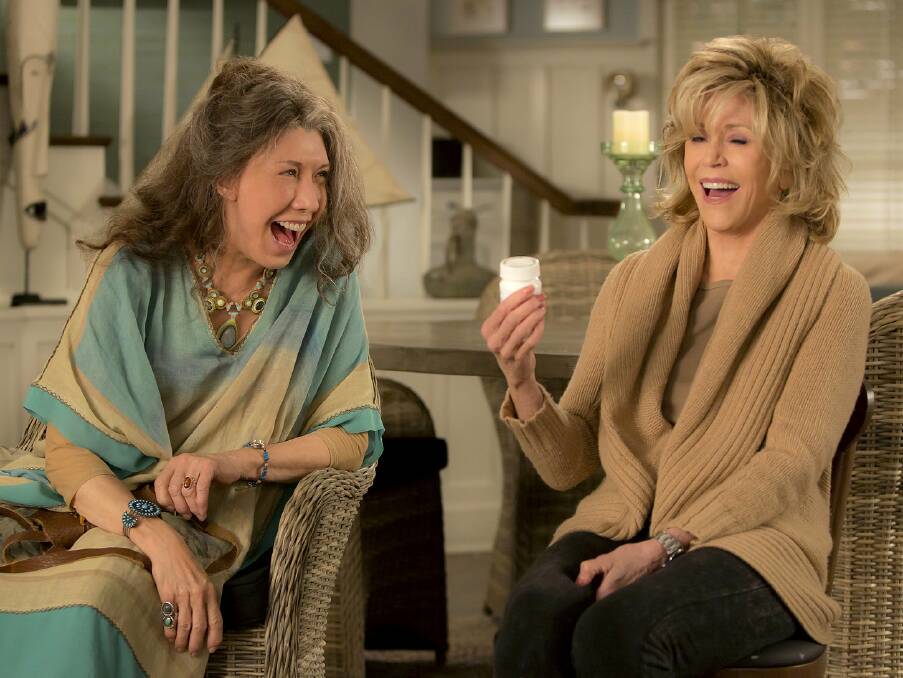 GRACE AND FRANKIE: With Jane Fonda. "Jane and I wanted to do a show about older women for a long time. Women our age are ignored or dismissed."