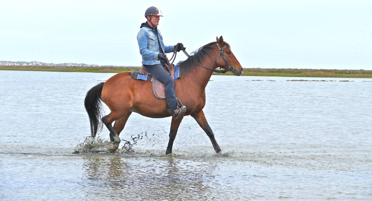 MOUTH OF THE MURRAY | On horseback on Mundoo in the Coorong.