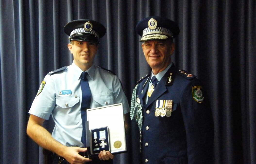 HIGHEST HONOUR: Hawkesbury resident and Senior Constable for Penrith Police Tim Duffy has received the highest honour from the NSW Police Commissioner, Andrew Scipione, for an outstanding act of bravery earlier this year.