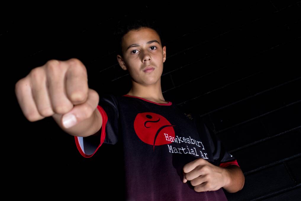 KARATE KID: James Hill won the Victorian Karate Championships. Picture: Geoff Jones.