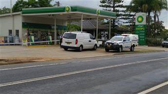 HOLD UP: The BP service station in Wilberforce that was held up this morning, Tuesday February 9. Picture: Top Notch