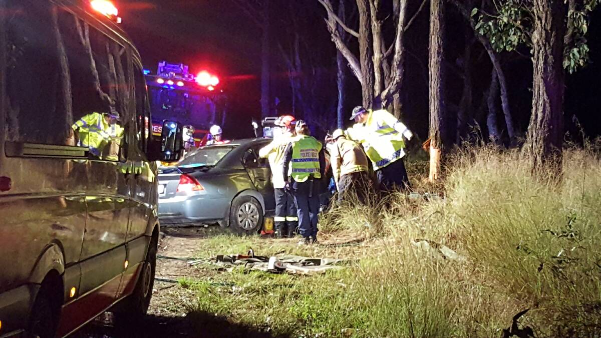 CRASH: The scene of a single vehicle accident near Londonderry this morning. Picture: TNV