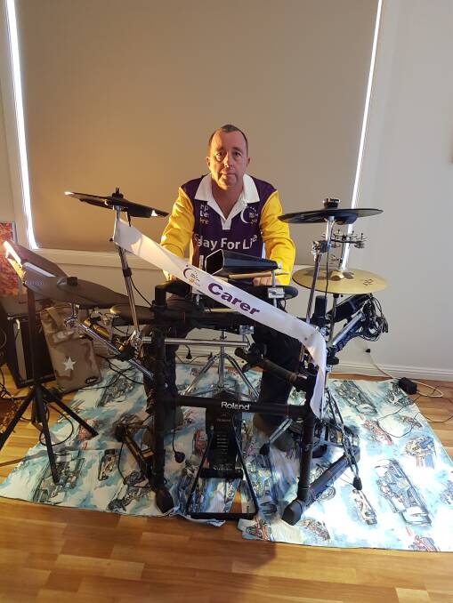 MARATHON DRUMMER: RAAF employee Murray York will keep participants bopping along at the Hawkesbury Relay For Life. Pictures: Supplied.