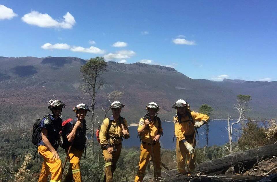 TASSIE FIRES: The six Hawkesbury RFS firefighters who have recently returned home from battling the Tasmanian bushfires. Three more local officers have today been sent to the fire ravaged state. Picture: Hawkesbury RFS Facebook.