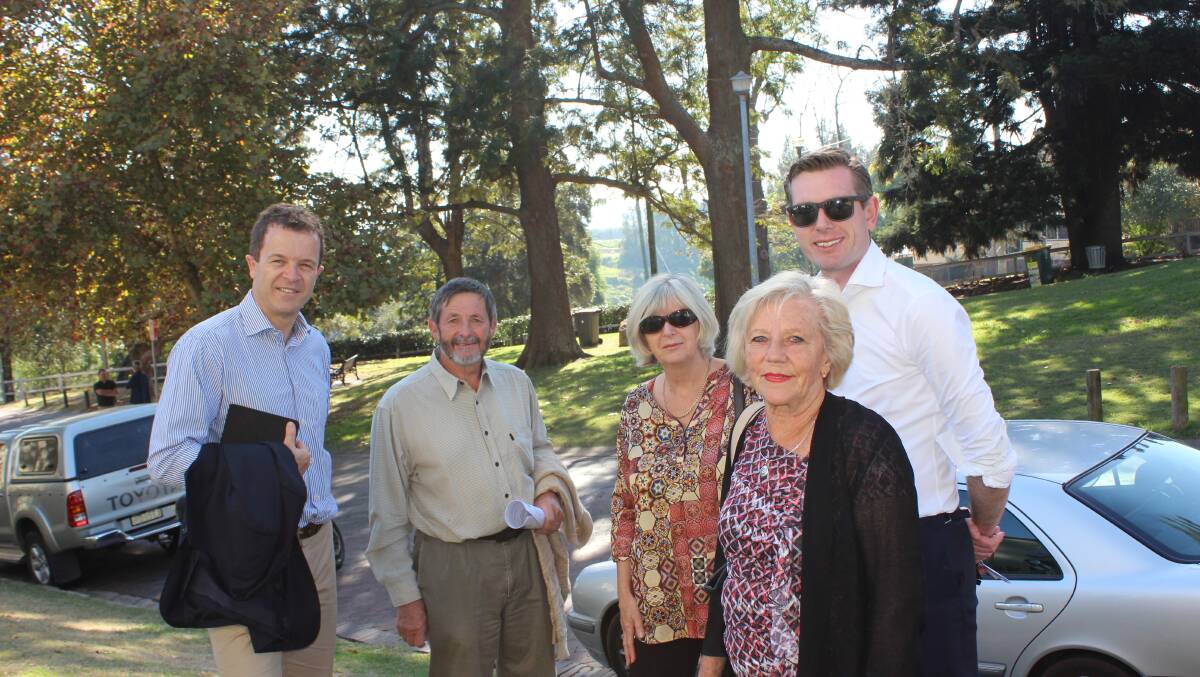 Minister for the Environment & Heritage, Mark Speakman MP and Dominic Perrottet MP on a heritage walk with members from the Hawkesbury Reference Group.
