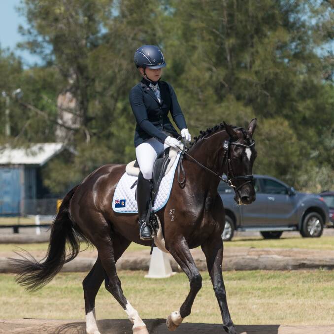 OLYMPIC HOPEFUL: Claudia Hobson competes Fantasia R at the NSW Dressage competition at Clarendon. Picture: Franz Venhaus