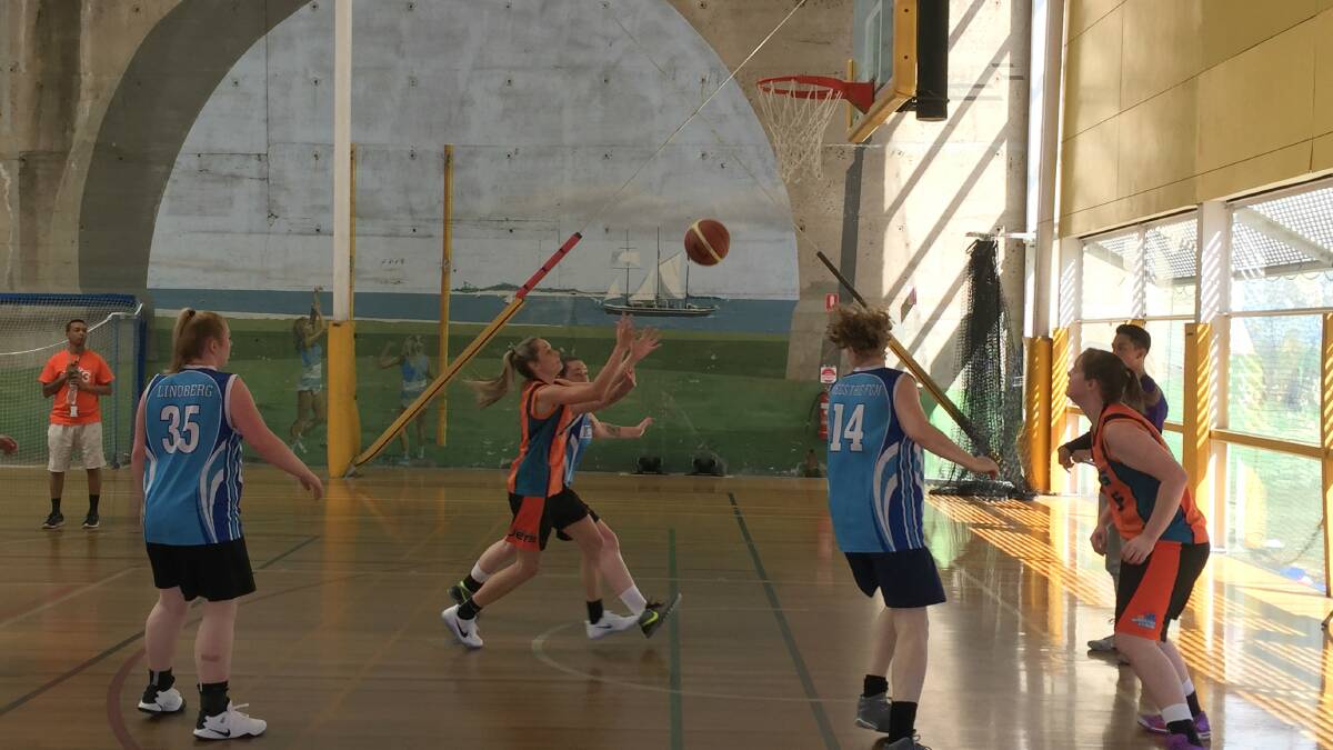 The Jets in action during the Lady Hoops 3on3 competition. Picture: Supplied