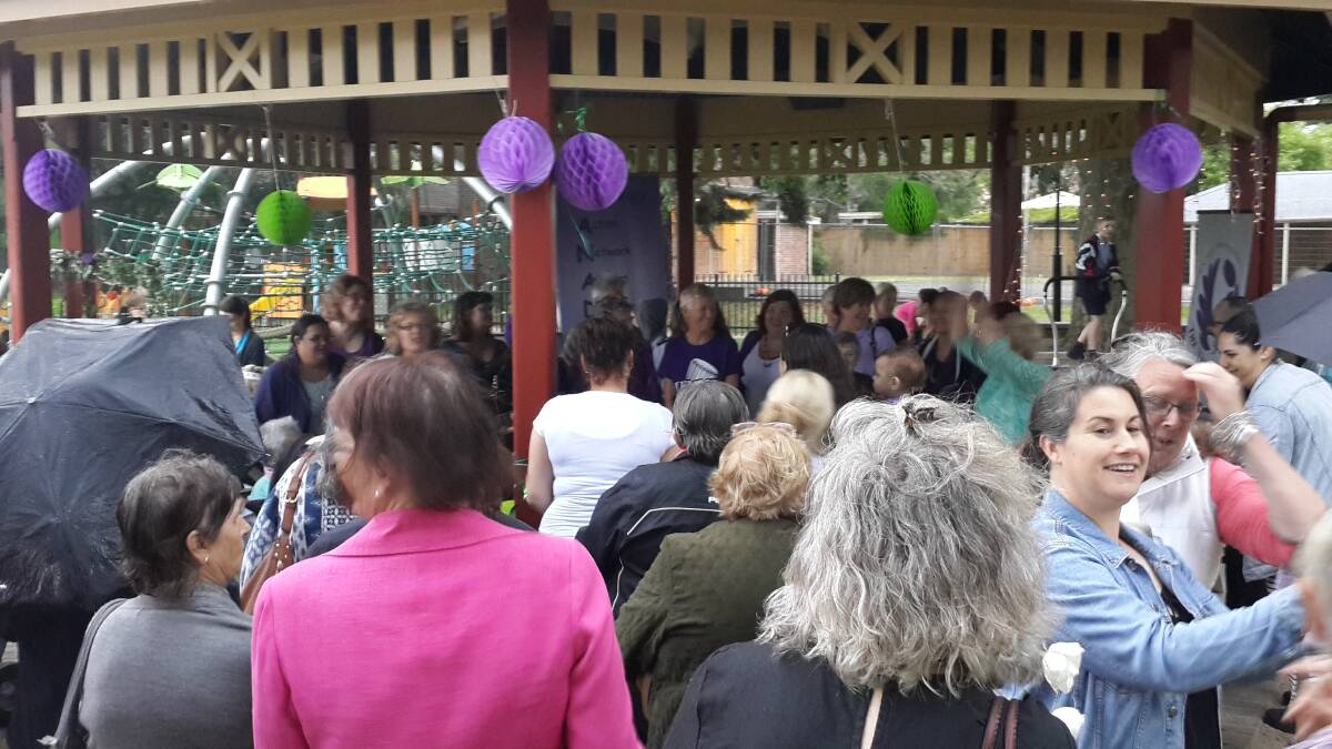 People at Richmond Oval after the Reclaim the Night March. 