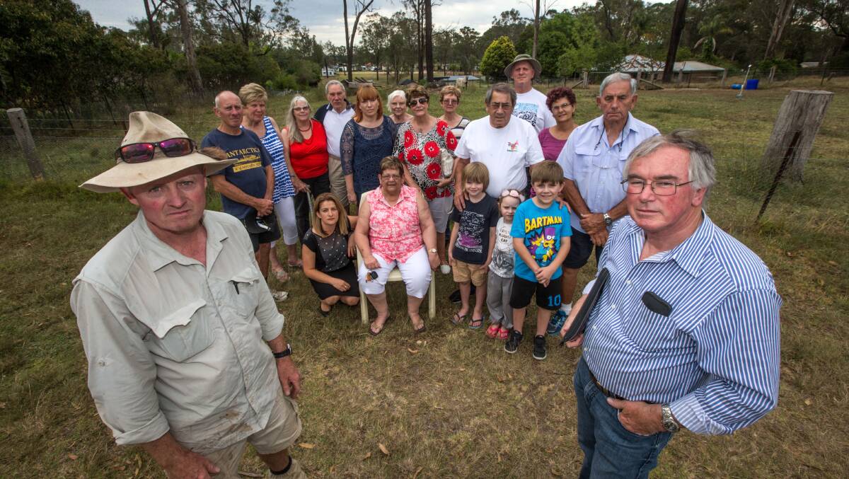Paul Morton and Peter Norris and other Friends of Oakville residents in front of the site where potentially 250 new homes will be developed in the area. Picture: Geoff Jones