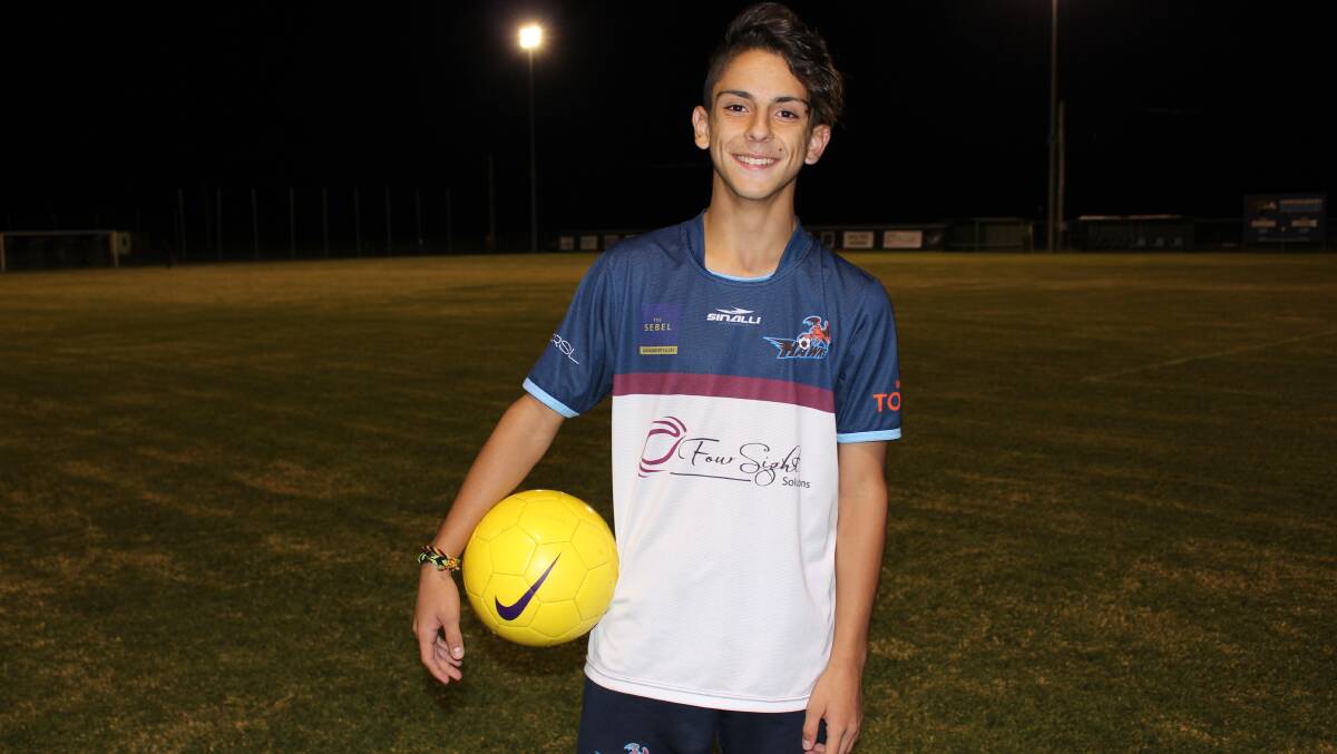 Allen Yuletian-Taedeo at Hawkesbury City Football Training. Picture: Conor Hickey