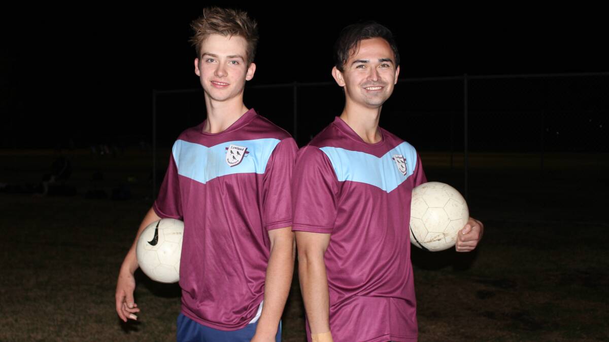Lowlands Wanderers players Hayden Lane and Brandon Diaz. Picture: Conor Hickey