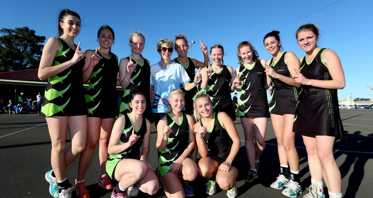 OVER THE MOON: Macquarie Netball Club had never won an A1 Grade grand final until Saturday afternoon when they defeated Huxley. Picture: Geoff Jones