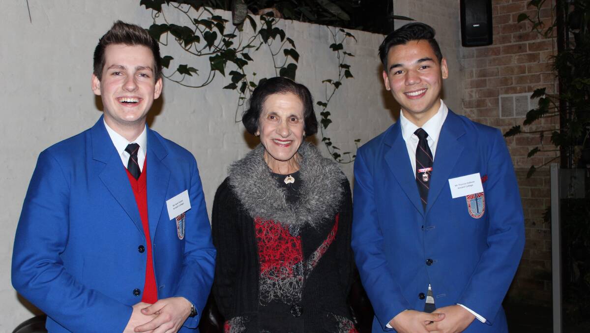 Arndell College students with Dame Marie Bashir. Picture: Supplied