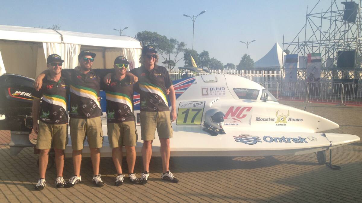 Corey Davoll, right, with Team Australia at the Nations Cup. Picture: Supplied