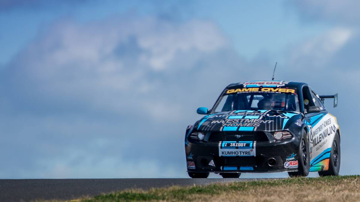 Blake Sciberras races his Aussie Race Car at the Sydney Motorsport Park. Picture: Jeff Thomas