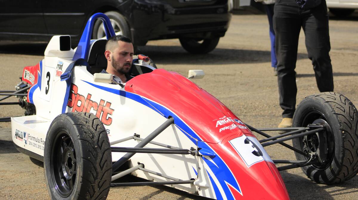 Aaron Grech in the cockpit of his Formula Ford race car, which he drives for Anglo Australian Motorsport. Picture: Supplied